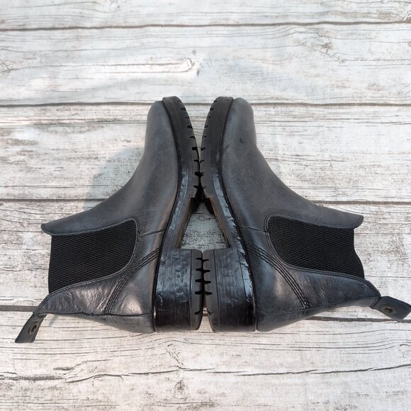 Lavorazione Artigiana Black Leather Ankle Boots Lug Sole Handmade – US Women’s 9 - Picture 6 of 10